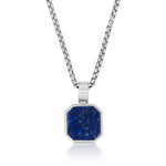 Lapis Octagon Silver Pendant - Keays