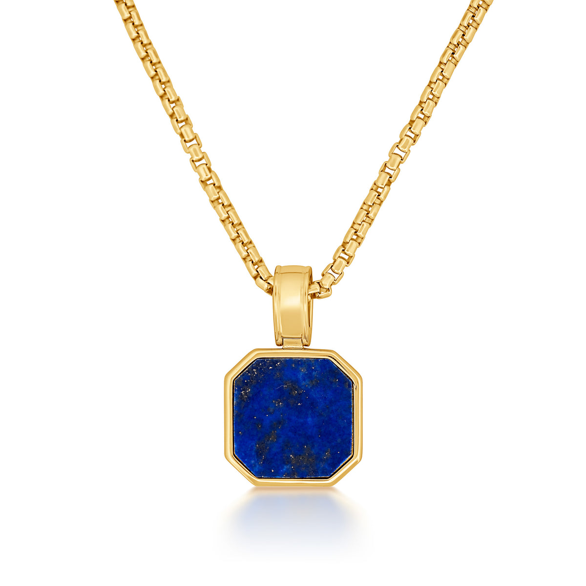 Lapis Octagon Gold Pendant - Keays