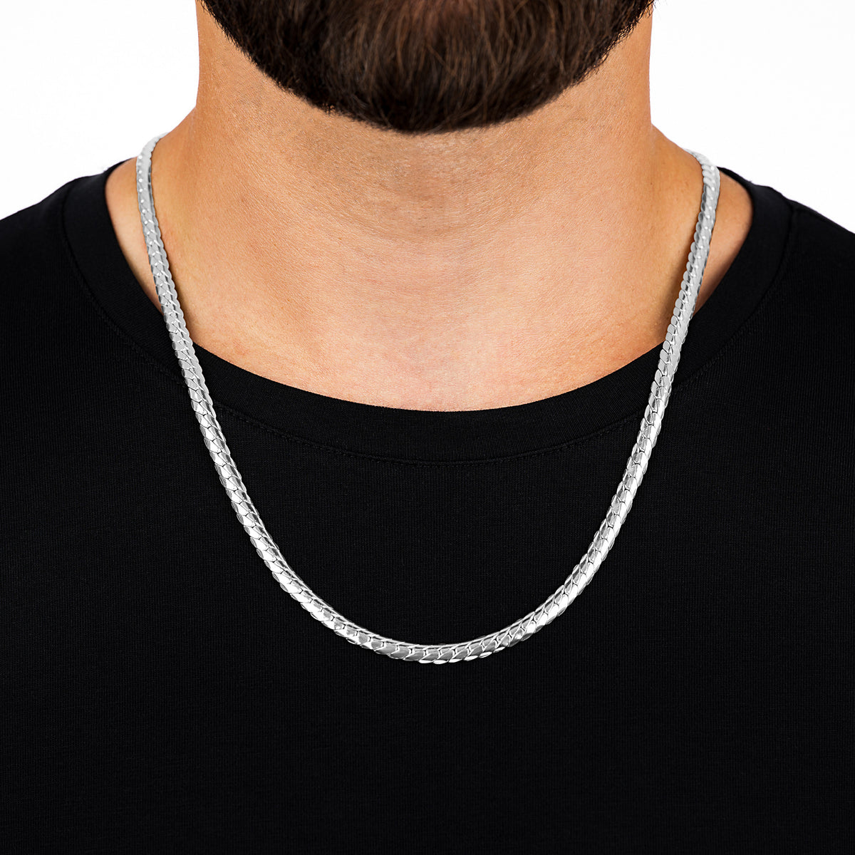 Curb Mezza Ovale Silver Chain 5.5mm - Keays