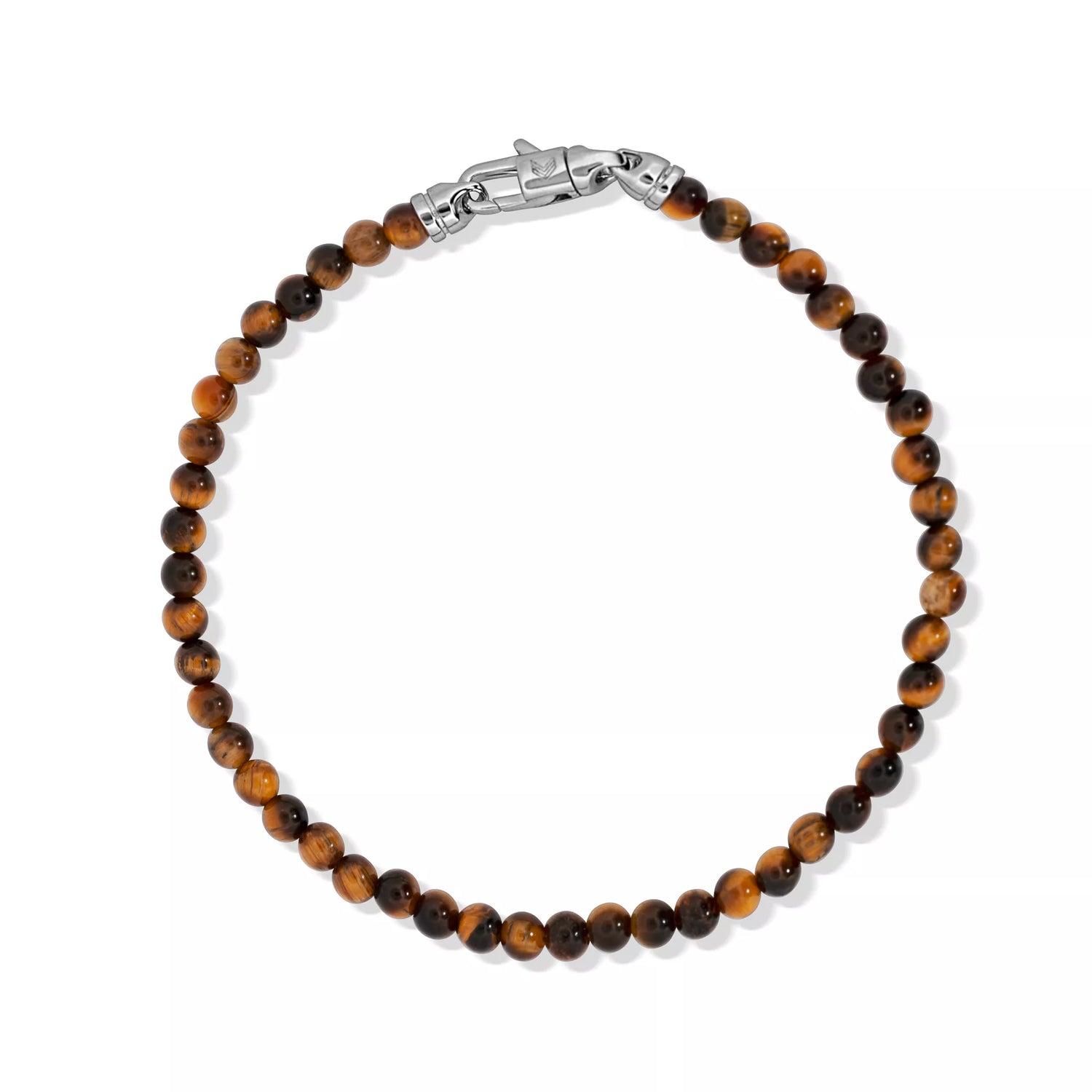 Tiger Eye Silver Bracelet 4mm